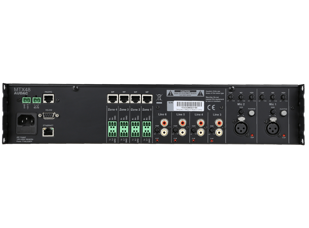 Audac Sonematrise MTX48 4 soner RS232 Ethernet Remote 