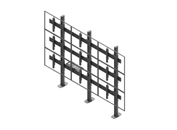 Edbak VideoVegg Stativ 50"-57" 3x3 Komplett. For festing i underlag 