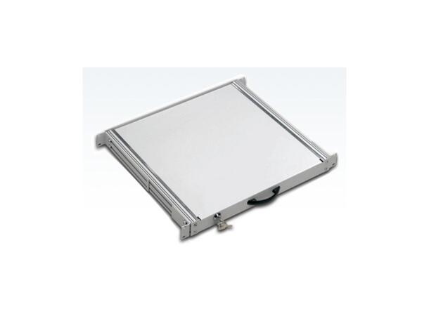 Lande 19" Skuff m/lås 1U D400mm | Opp til 50kg last | Grå 