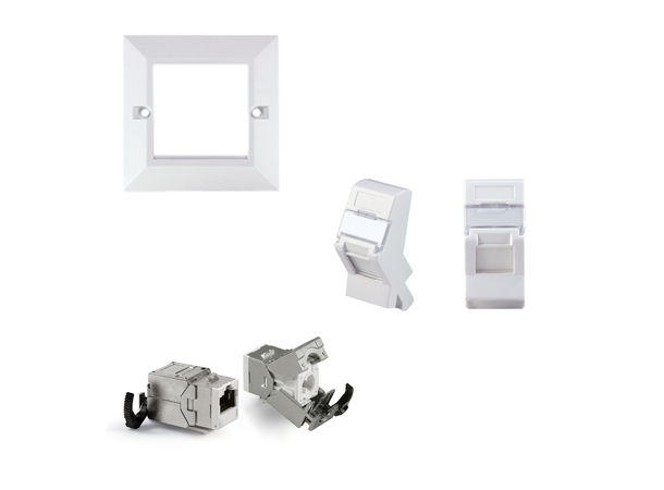 LinkIT Cat.6/6A STP 86x86 Ramme 2xRJ45 For uttak fra kanal | 86x86mm 