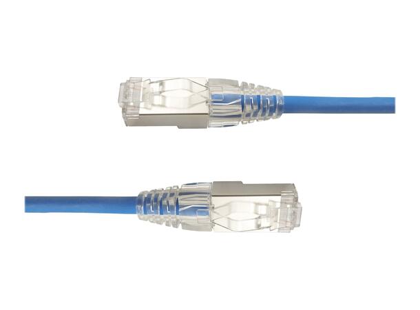 LinkIT SlimPatch F/UTP Cat6a blå 0.2m AWG 28/1 | LSZH | 4.7mm 
