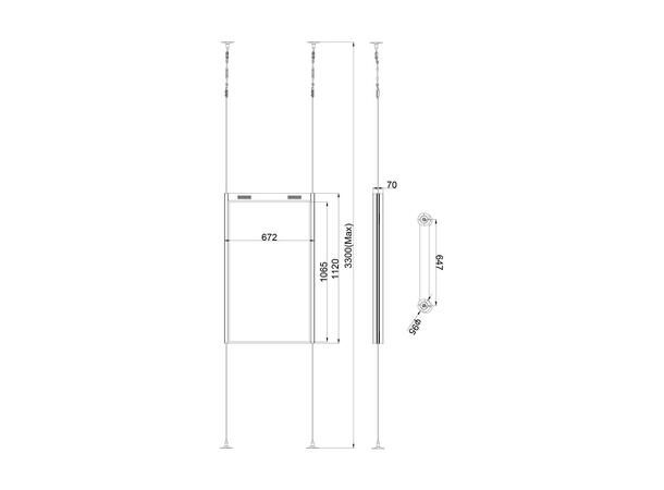 Multibrackets Gulvstativ OM55N-D Svart, 80 Kg, for Samsung OM55N-D 