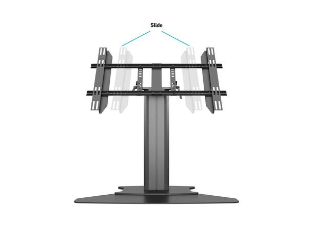Multibrackets Gulvstativ single 80 HD Svart, 700x400, 60Kg, 80cm 
