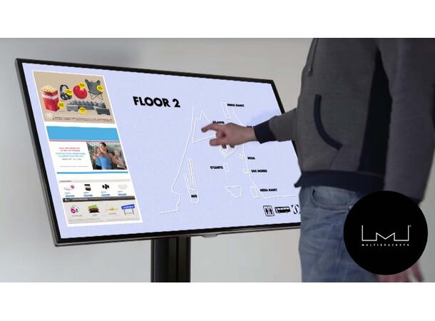 Multibrackets Gulvstativ single 80 HD Svart, 700x400, 60Kg, 80cm 