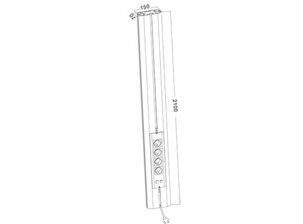 Multibrackets Public Display Pillar 210 Svart, ink. 220V Power Rail 