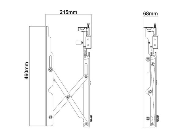 Multibrackets Push Video Wall 40-70" Maks VESA 600x400, 40 Kg 