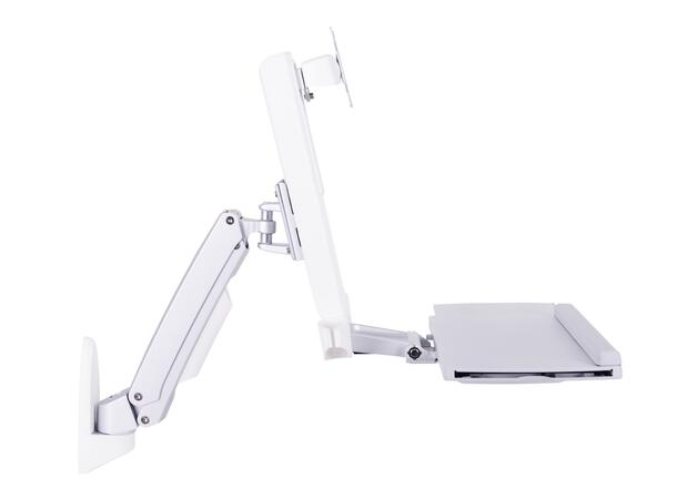Multibrackets Single Arm Workstation Hvit , VESA 75x75 100x100, maks 8,0Kg 