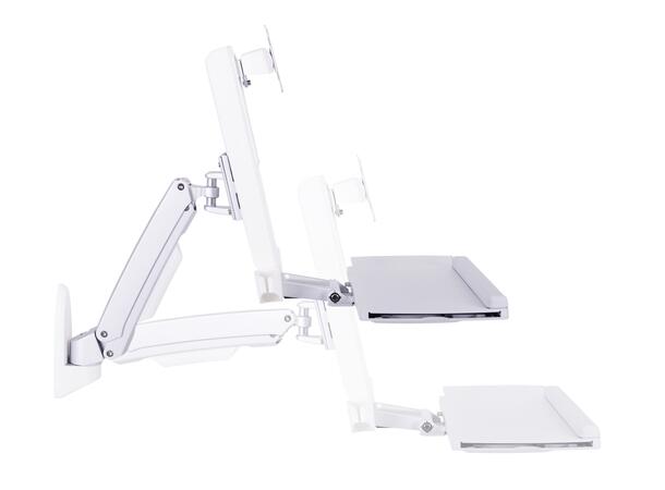 Multibrackets Single Arm Workstation Hvit , VESA 75x75 100x100, maks 8,0Kg 