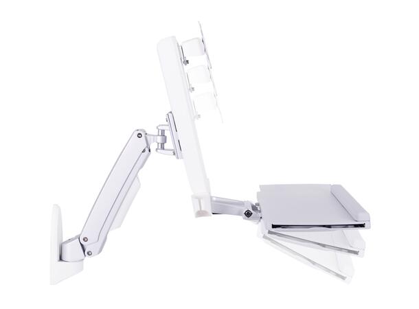 Multibrackets Single Arm Workstation Hvit , VESA 75x75 100x100, maks 8,0Kg 