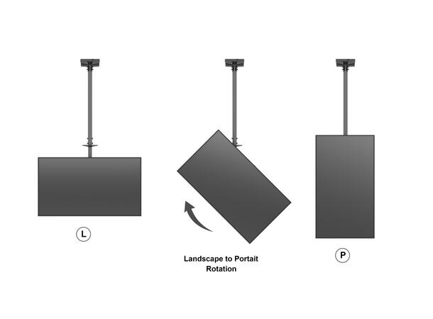 Multibrackets Takfeste Medium B2B Sort, 32-55", 65 Kg, lengde 83-313cm 
