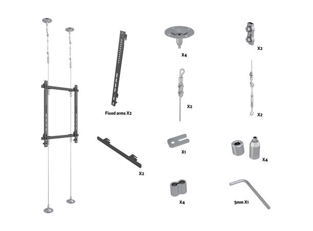 Multibrackets Vajerfeste gulv/tak Maks VESA 600x400, 25Kg, 3m 