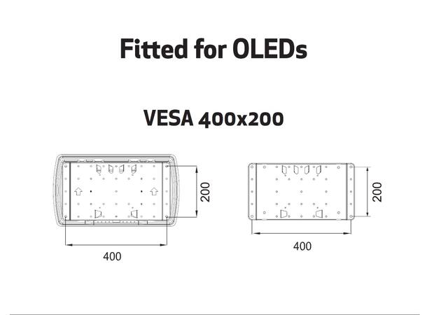 Multibrackets Veggfeste T/T Plus Sort, 400x400, 40kg, 44cm, 32-65" 