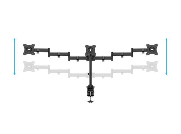 Multibrackets bordstativ Basic triple Svart, 3 x 15"-27", 24kg, Vesa 75, 100 