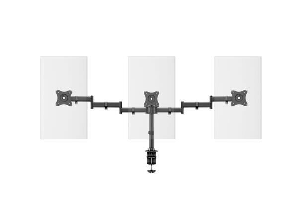 Multibrackets bordstativ Basic triple Svart, 3 x 15"-27", 24kg, Vesa 75, 100 
