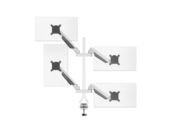 Multibrackets bordstativ gass arm quad Sølv, VESA 75, 100, 40Kg, 15-32" 