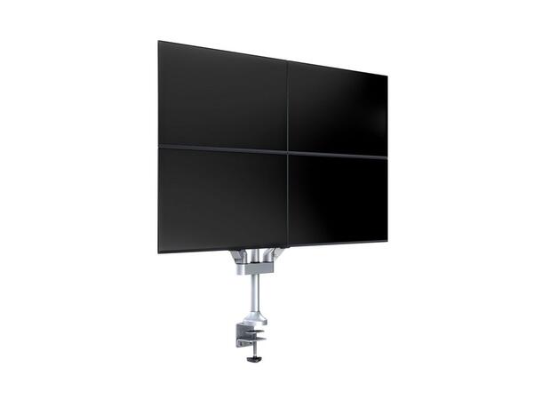 Multibrackets bordstativ gass arm quad Sølv, VESA 75, 100, 40Kg, 15-32" 