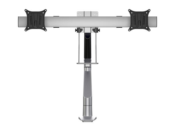 Multibrackets bordstativ gass arm single Sølv, VESA 75-100, 10Kg, Duo Crossbar 