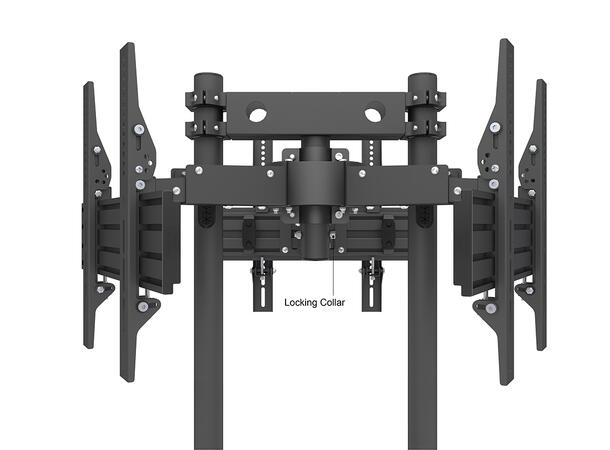Multibrackets gulvstativ triple Pro Svart, 3x30Kg, 400x400, 32-65" 