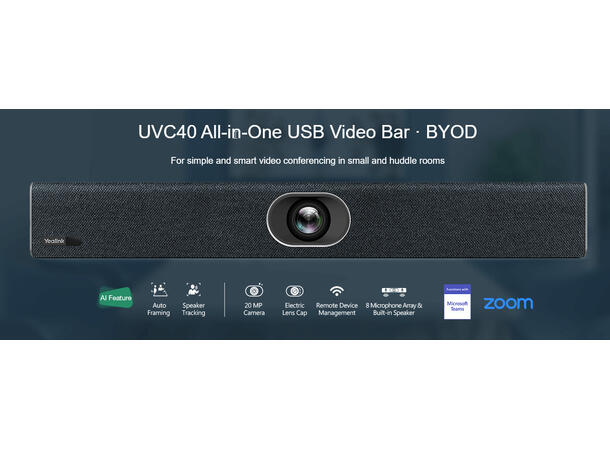 Yealink UVC40 All-in-one USB Video Bar All-in-One USB Video Bar