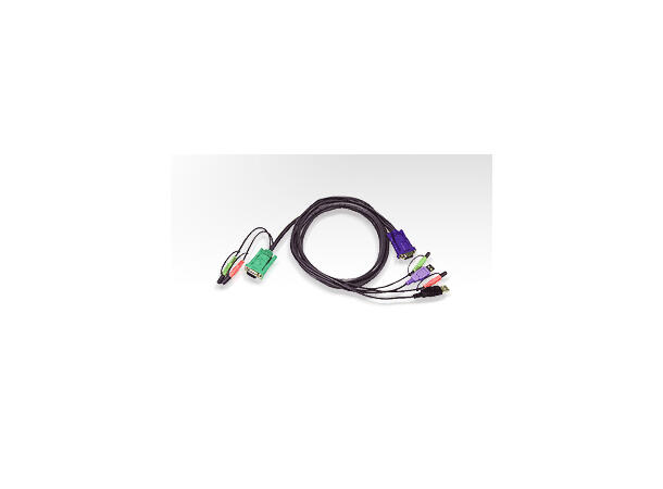 Aten KVM kabel type F  3,0m slim SPDGVGA - Minijack, VGA