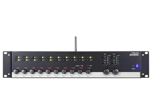 Audac Forforsterker PRE220 8 mik/linje 2 linje BT inn 2 ut Mon/Ste 