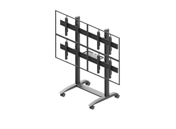 Edbak Videovegg Tralle 40"-47" 2x2 Komplett tralle inkl. skjermstrips 