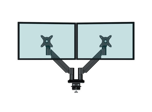 KENSON Twin monitor arm med gasslift LCD Svart | Opp to 32" | Enkel montering