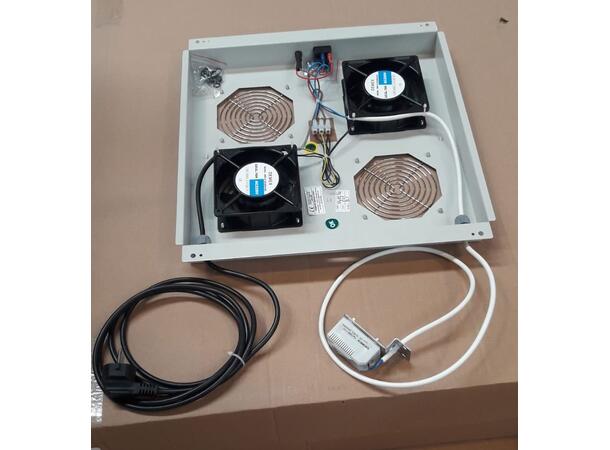 Lande viftemodul for gulvskap Grå 2 vifter | m/justerbar termostat 