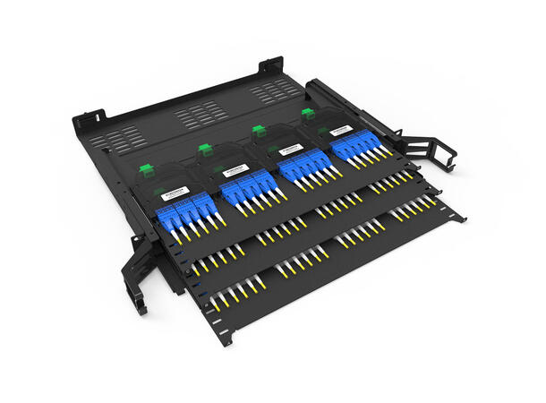 LinkIT 1U slimpanel for 12xMPO kassetter Opp til 144 fiber | uten kassetter 