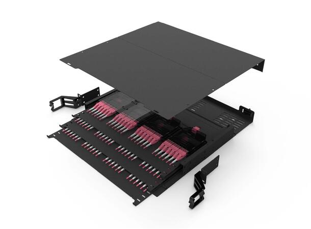 LinkIT 1U slimpanel for 12xMPO kassetter Opp til 144 fiber | uten kassetter 