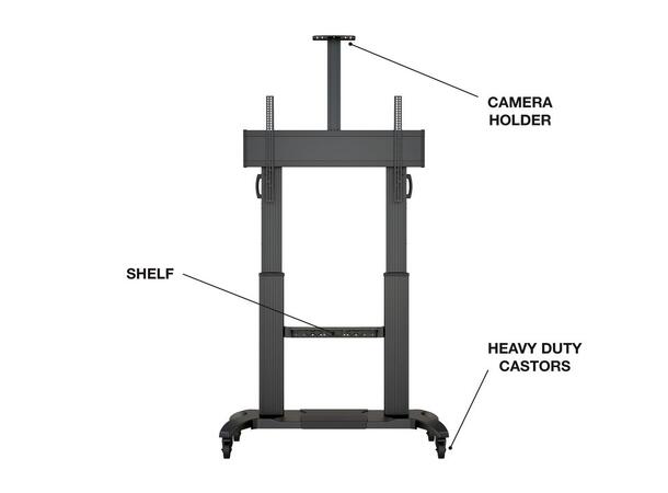 Multibrackets Gulvtralle dual 180 HD Svart, 90Kg,1000x600, 60-100" 