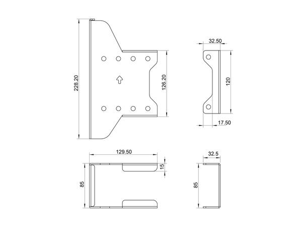 Multibrackets Pro Back to back display plate 
