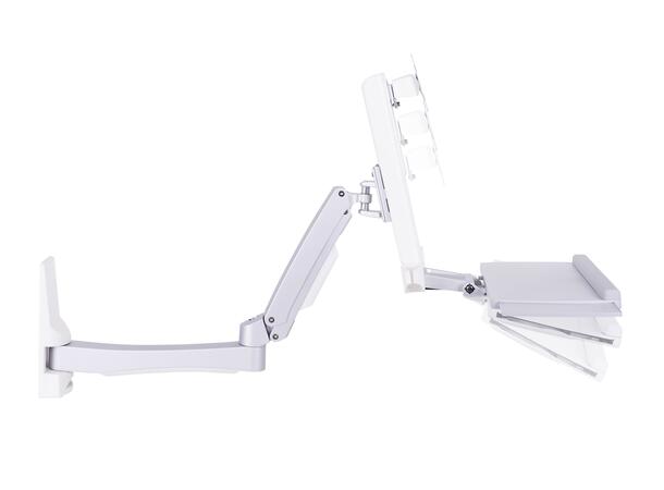 Multibrackets Single extended Workst. Hvit , VESA 75x75 100x100, maks 8,0Kg 