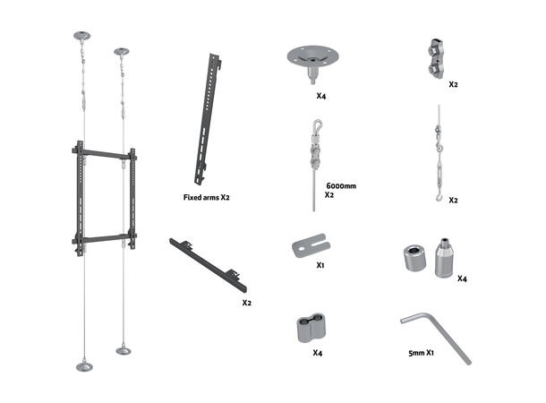 Multibrackets Vajerfeste gulv/tak Maks VESA 600x400, 25Kg, 6m 
