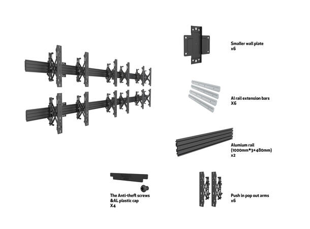 Multibrackets VeggfestePro MBW3x2U Push In Pop Out Bl 