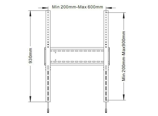 Multibrackets Veggfeste SD MAX fixed Svart, VESA 1200x900, 125kg, 60-110"
