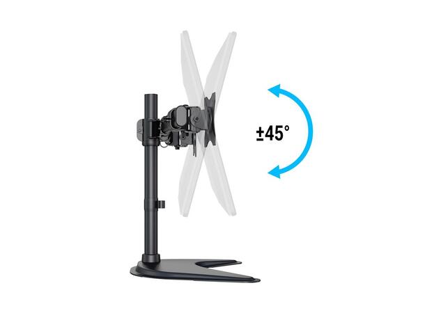 Multibrackets bordstativ Basic Dual S Svart, 2 x 15"-27", 10kg, Vesa 75, 100 