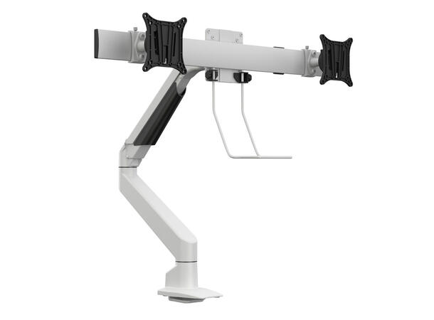 Multibrackets bordstativ gass arm single Hvit, VESA 75-100, 10Kg, Duo Crossbar 