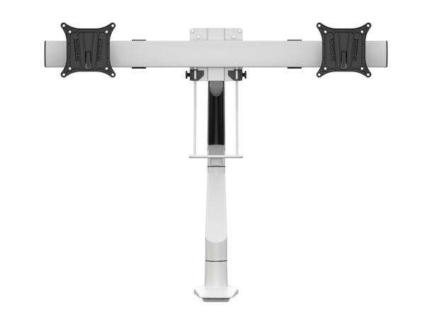 Multibrackets bordstativ gass arm single Hvit, VESA 75-100, 10Kg, Duo Crossbar 