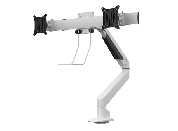 Multibrackets bordstativ gass arm single Hvit, VESA 75-100, 10Kg, Duo Crossbar 