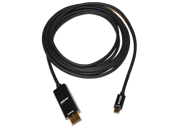 Stoltzen ThinFlex USB C - Displayport 2m 4Kx2K@60Hz, OD 4,5mm, Myk, black