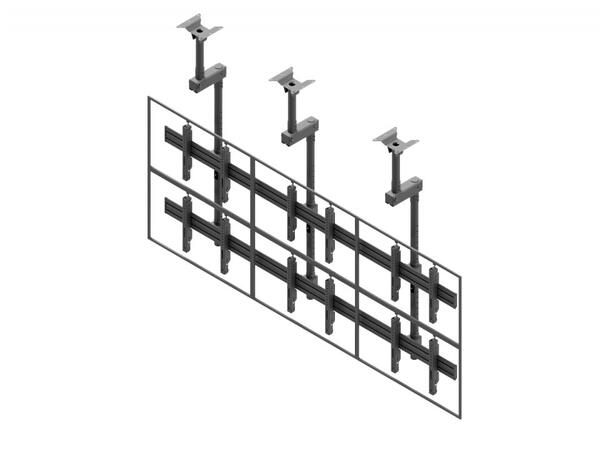 Edbak Videovegg Takfeste 50"-57" 3x2 Komplett med takfeste og skjermstrips 