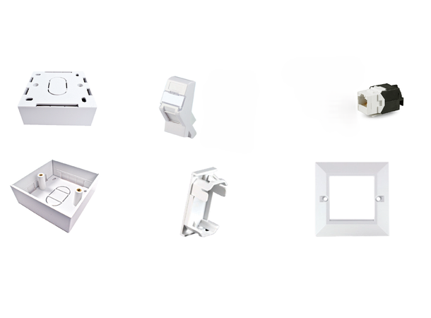 LinkIT Cat.6/6A UTP Wall box 1 x RJ45 32mm deep | 86x86mm | Keystone 