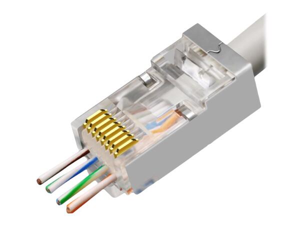 LinkIT Easy RJ45 STP plug 5.5 - 6.3mm 50µ gold plated | AWG23-26 | 100 pcs 