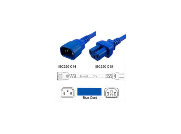 LinkIT strømkabel C15/C14 blå 1m 3 x 1,00mm² | PVC