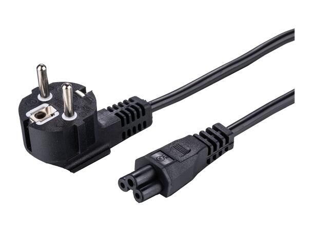 LinkIT strømkabel CEE 7/7 - C5 svart 1m Vinklet Schuko til C5 | 3x1,00mm² | LSZH 