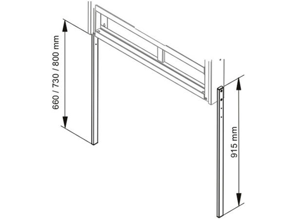 Multibrackets Ben for motor veggfeste Svart, 660/730/800mm for HD/SD stativ 