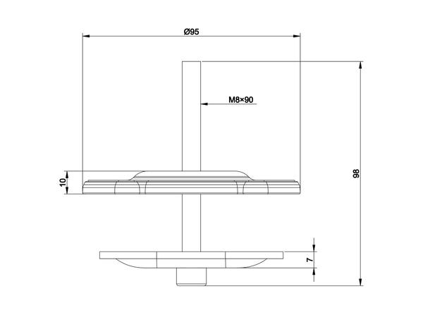 Multibrackets Gjennom bordet brakett Hvit, for Officeline serien bord stativ
