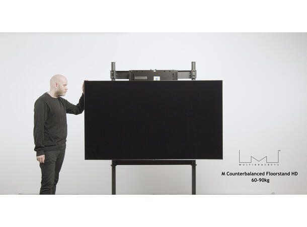 Multibrackets Gulvstativ Counterbalanced Svart, 40-60kg, 800x700, 32-75" 