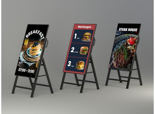 Multibrackets Gulvstativ Tilt and Roll Svart, 50Kg, VESA 400x600, 32-65" 